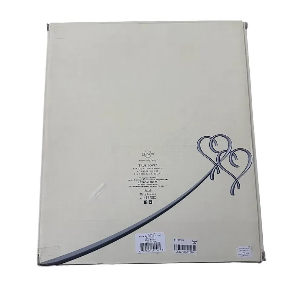 Lenox Picture Frame True Love 8″ x 10″ Silver Plated Hearts New